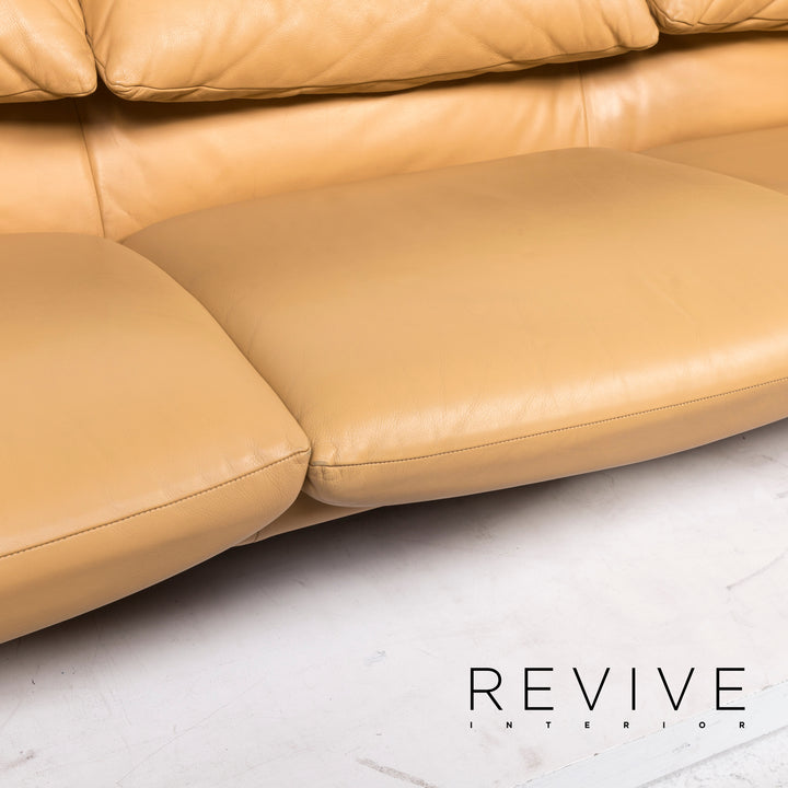 Cassina Maralunga Leder Sofa Garniotur Beige Dreisitzer Zweisitzer Funktion Couch #12981