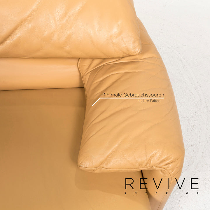 Cassina Maralunga Leder Sofa Garniotur Beige Dreisitzer Zweisitzer Funktion Couch #12981