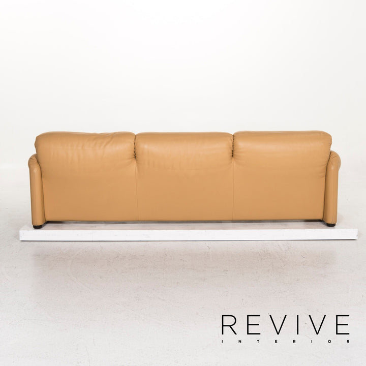 Cassina Maralunga Leder Sofa Garniotur Beige Dreisitzer Zweisitzer Funktion Couch #12981