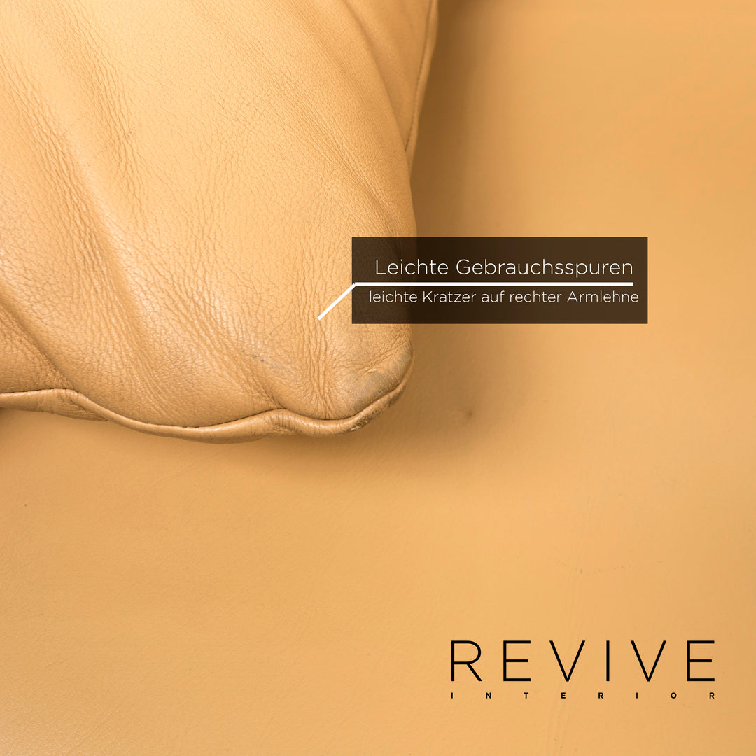 Cassina Maralunga Leder Sofa Garniotur Beige Dreisitzer Zweisitzer Funktion Couch #12981