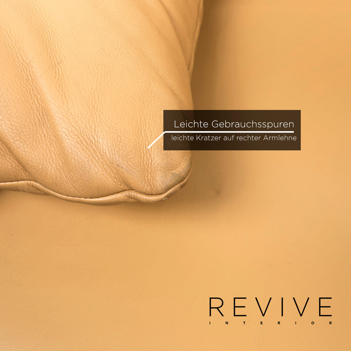 Cassina Maralunga Leder Sofa Garniotur Beige Dreisitzer Zweisitzer Funktion Couch #12981