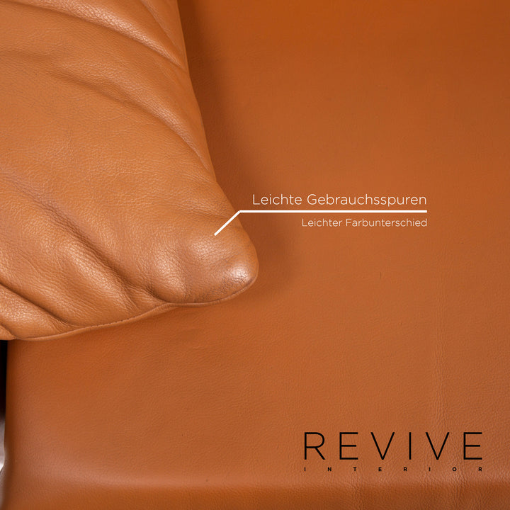 Cassina Maralunga Leder Sofa Garnitur Cognac Braun 1x Dreisitzer 1x Zweisitzer Funktion Couch #15264