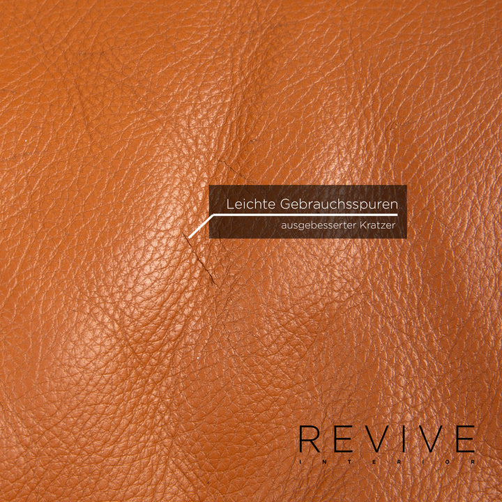 Cassina Maralunga Leder Sofa Garnitur Cognac Braun 1x Dreisitzer 1x Zweisitzer Funktion Couch #15264