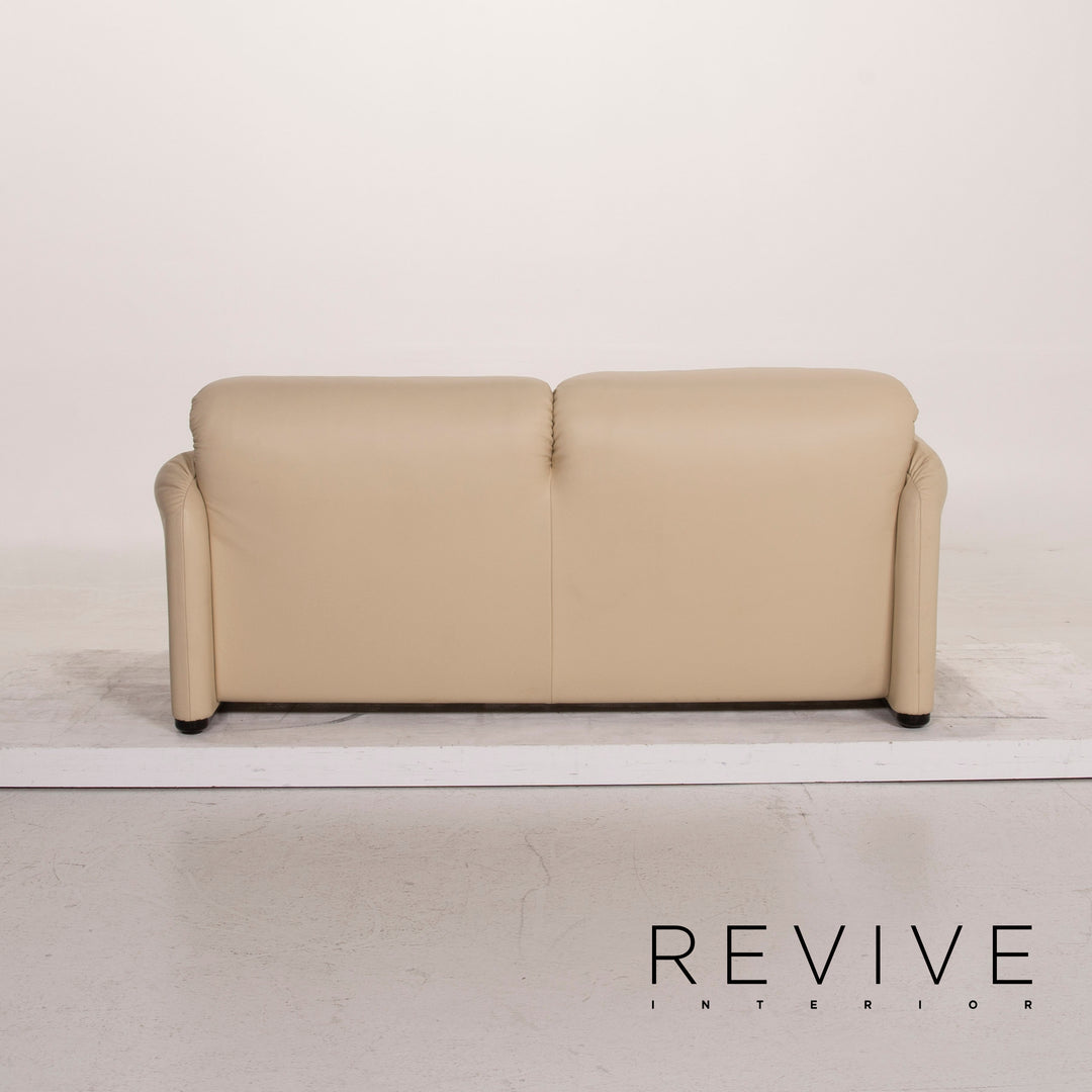 Cassina Maralunga leather sofa set cream 2x two-seater #15565