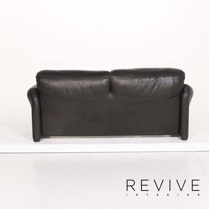 Cassina Maralunga Leder Sofa Schwarz Zweisitzer Funktion Couch #12268