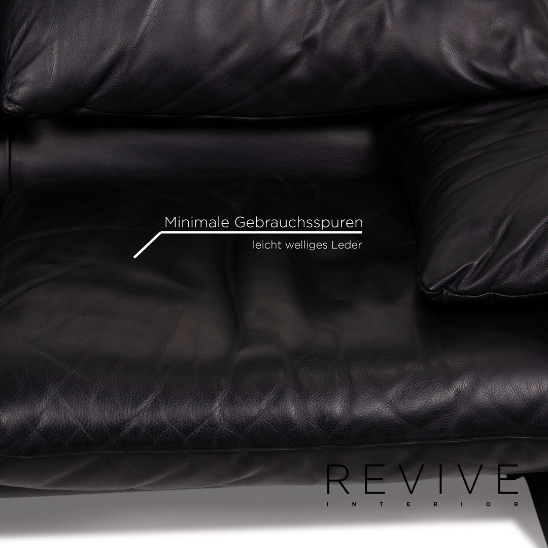 Cassina Maralunga Leder Sofa Schwarz Zweisitzer Funktion Couch