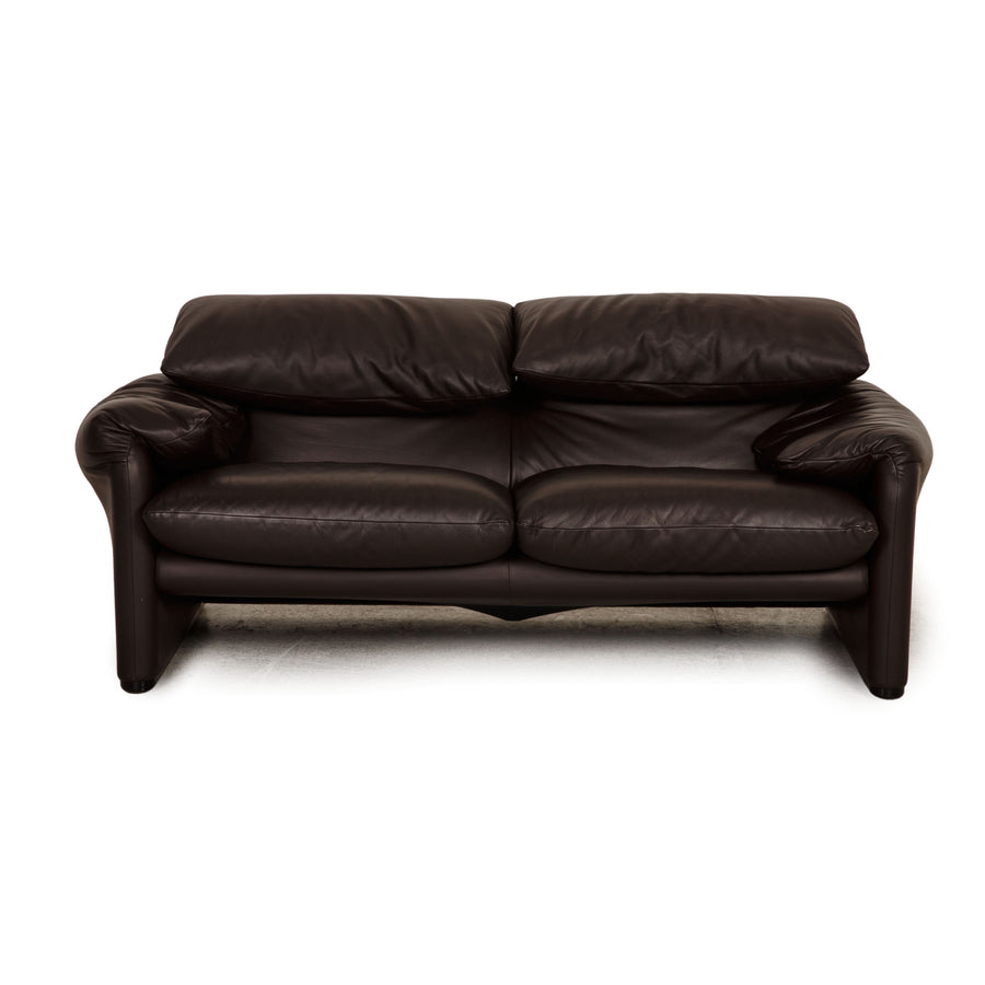 Cassina Maralunga Leder Zweisitzer Dunkelbraun Sofa Couch Funktion