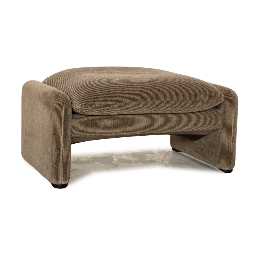 Cassina Maralunga Tabouret en Tissu Marron Gris