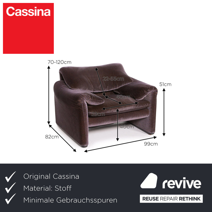 Cassina Maralunga fabric armchair aubergine violet Function