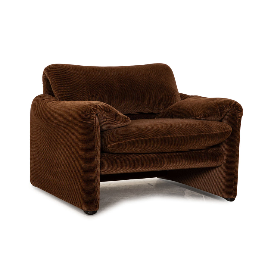 Cassina Maralunga Fauteuil en tissu Marron fonction manuelle