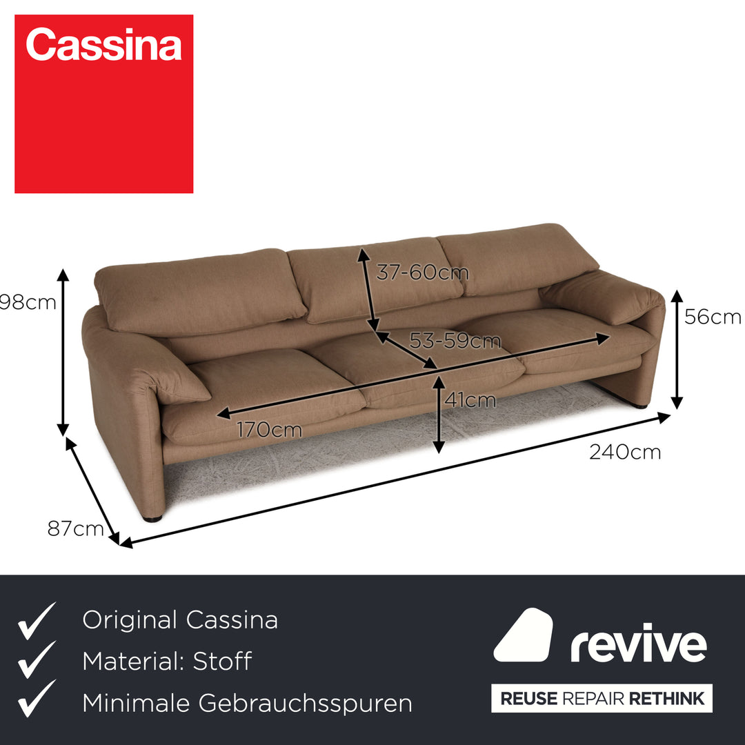 Cassina Maralunga Stoff Sofa Beige Dreisitzer Couch Funktion