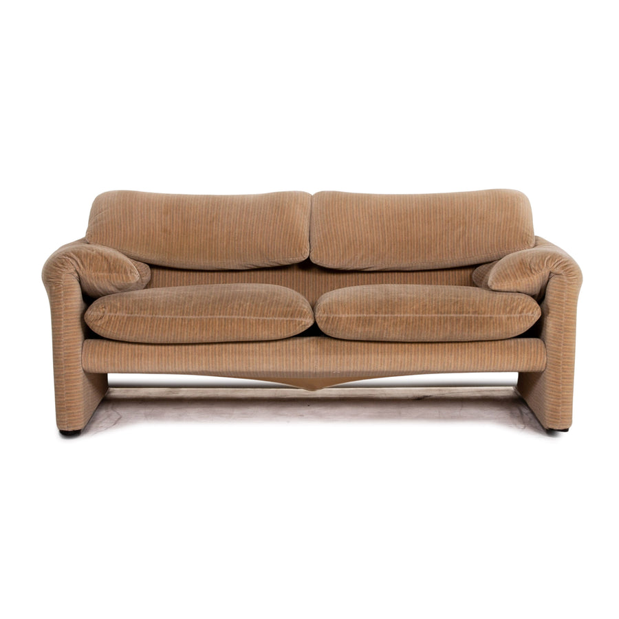 Cassina Maralunga Fabric Sofa Brown Beige Two Seater Function Couch #15408