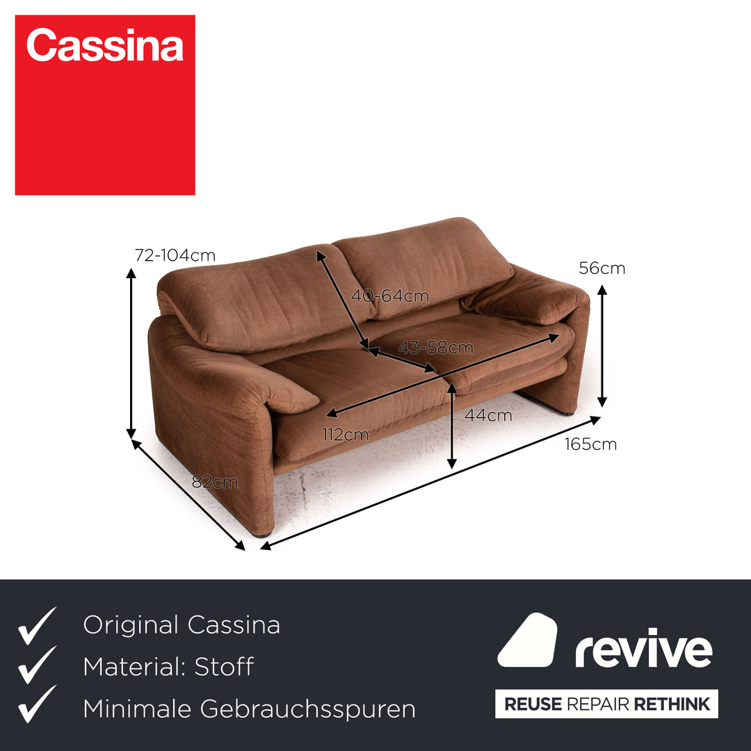 Cassina Maralunga Stoff Sofa Braun Zweisitzer Funktion Couch