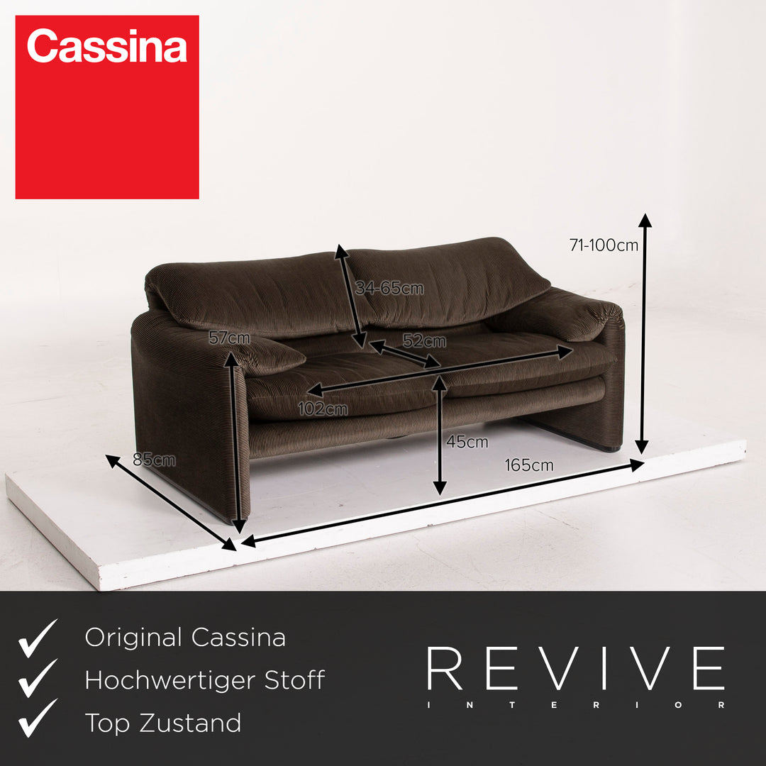 Cassina Maralunga Stoff Sofa Garnitur Beige Grau 2x Zweisitzer #15579