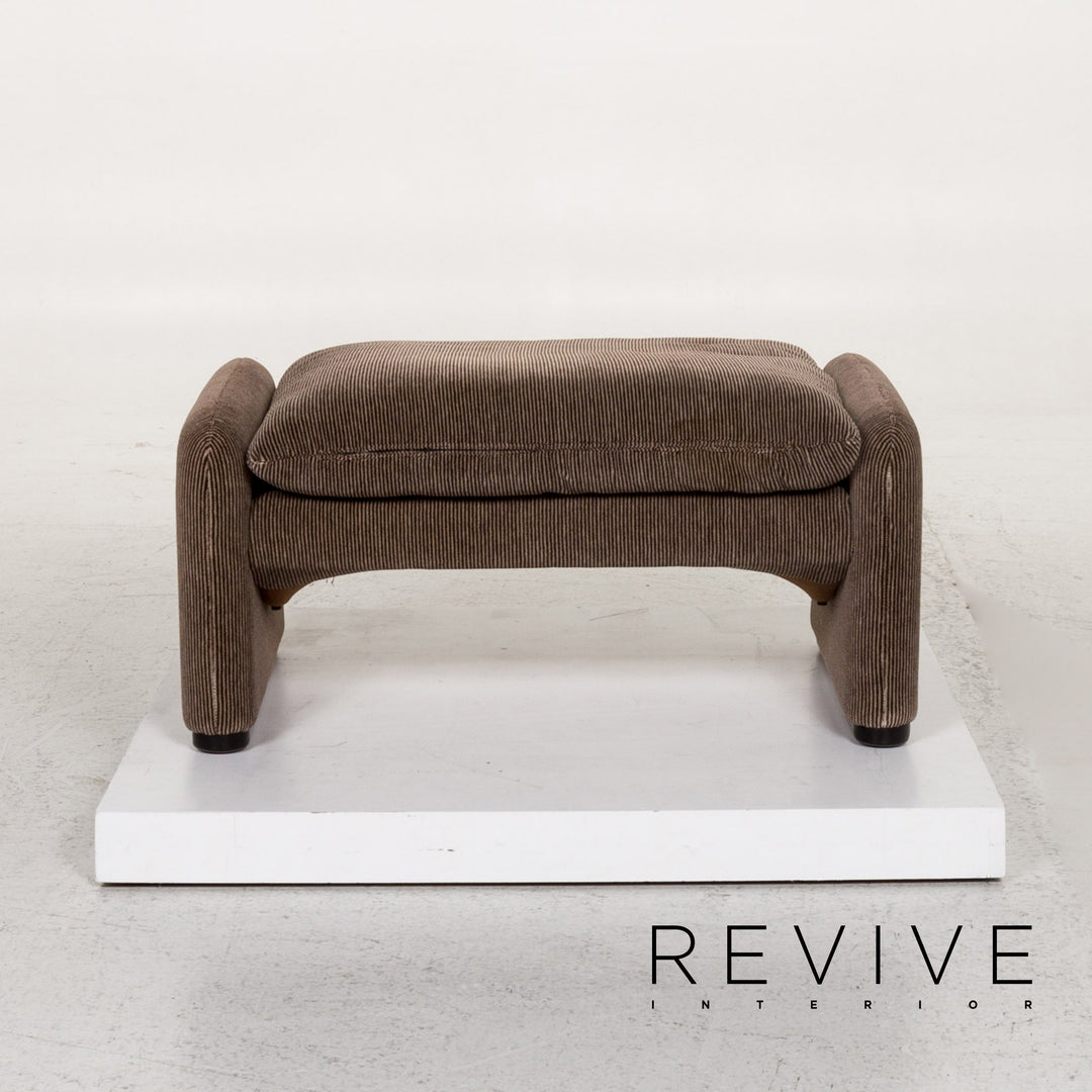 Cassina Maralunga ensemble canapé en tissu marron 1x deux places 1x fonction tabouret #13492