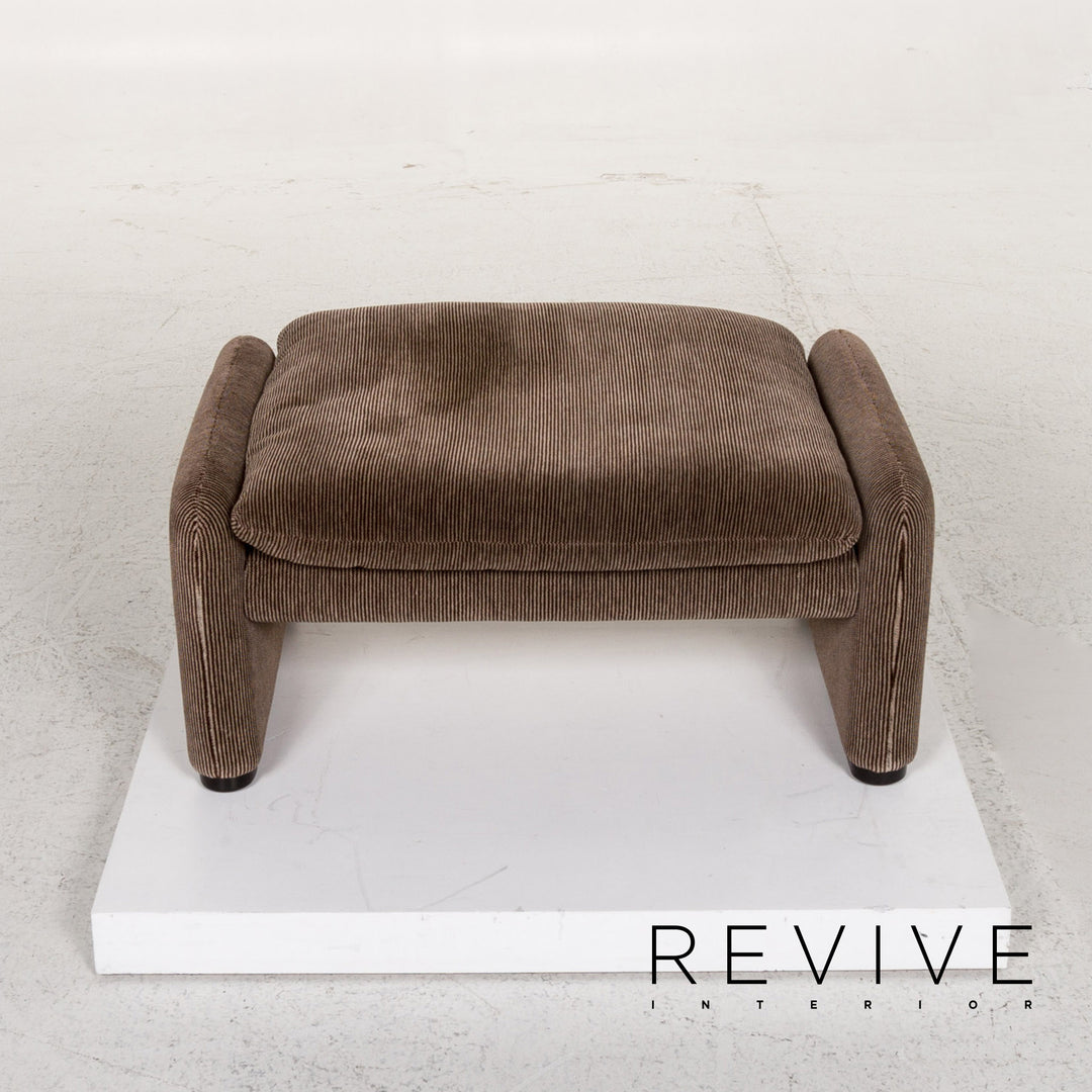 Cassina Maralunga ensemble canapé en tissu marron 1x deux places 1x fonction tabouret #13492