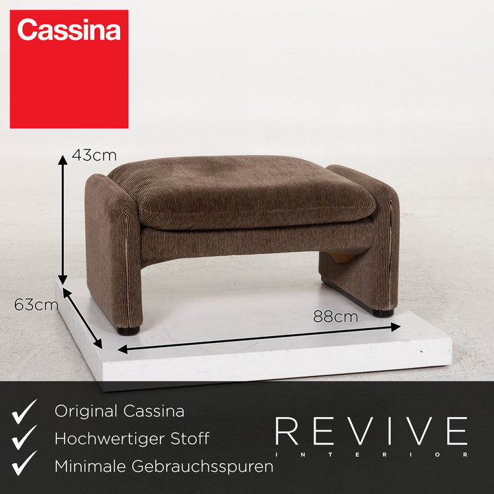 Cassina Maralunga ensemble canapé en tissu marron 1x deux places 1x fonction tabouret #13492