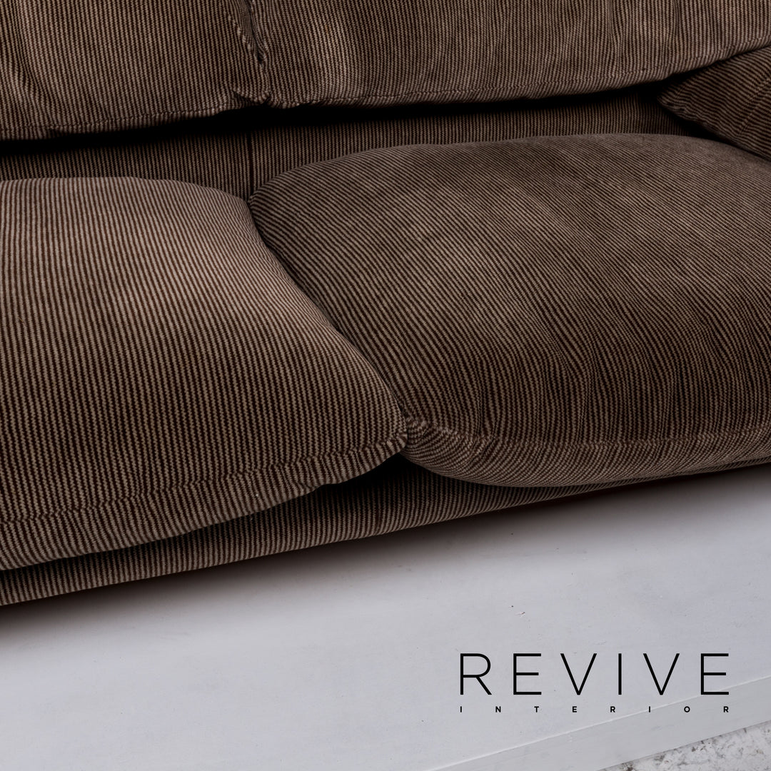 Cassina Maralunga ensemble canapé en tissu marron 1x deux places 1x fonction tabouret #13492