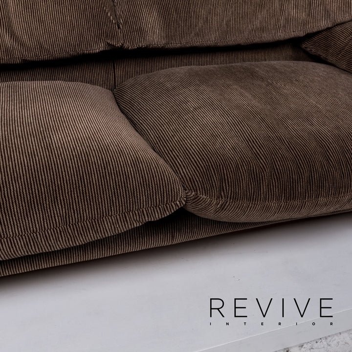 Cassina Maralunga ensemble canapé en tissu marron 1x deux places 1x fonction tabouret #13492