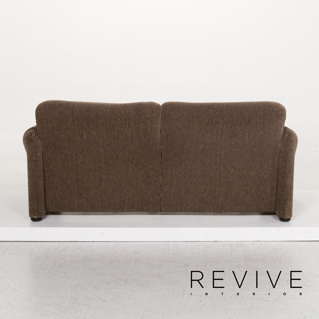 Cassina Maralunga ensemble canapé en tissu marron 1x deux places 1x fonction tabouret #13492