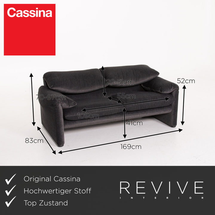 Cassina Maralunga ensemble de canapé en tissu gris deux places #14146