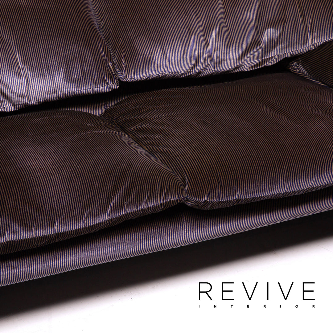 Cassina Maralunga fabric sofa set purple aubergine 1x three-seater 1x armchair function