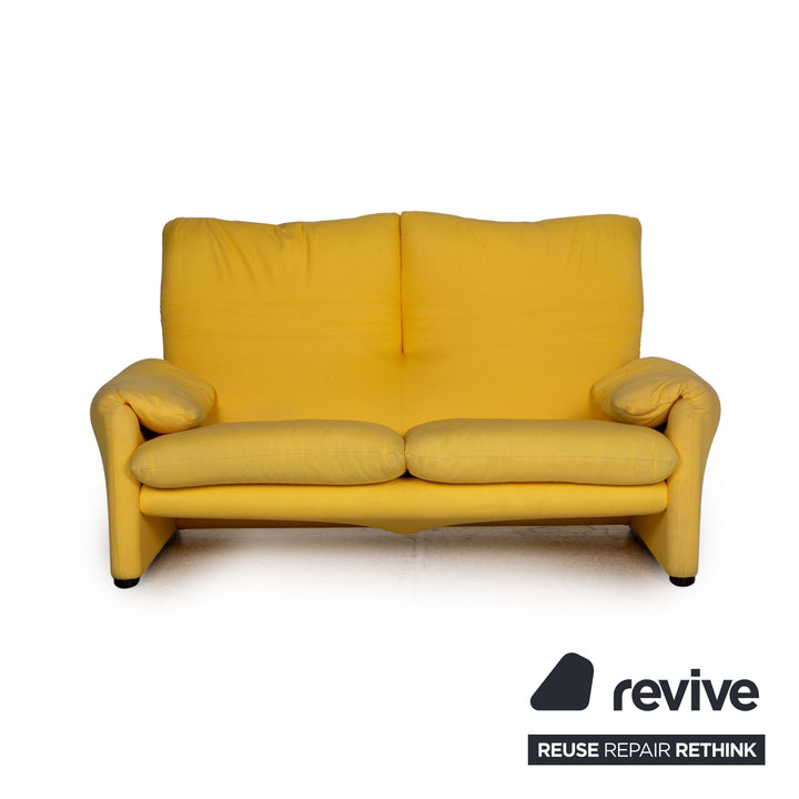 Cassina Maralunga fabric sofa yellow two-seater couch function relax function