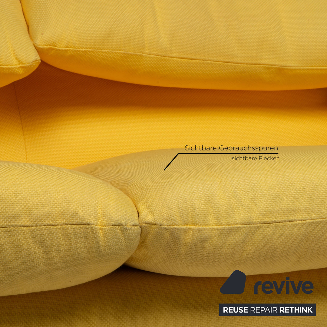 Cassina Maralunga fabric sofa yellow two-seater couch function relax function