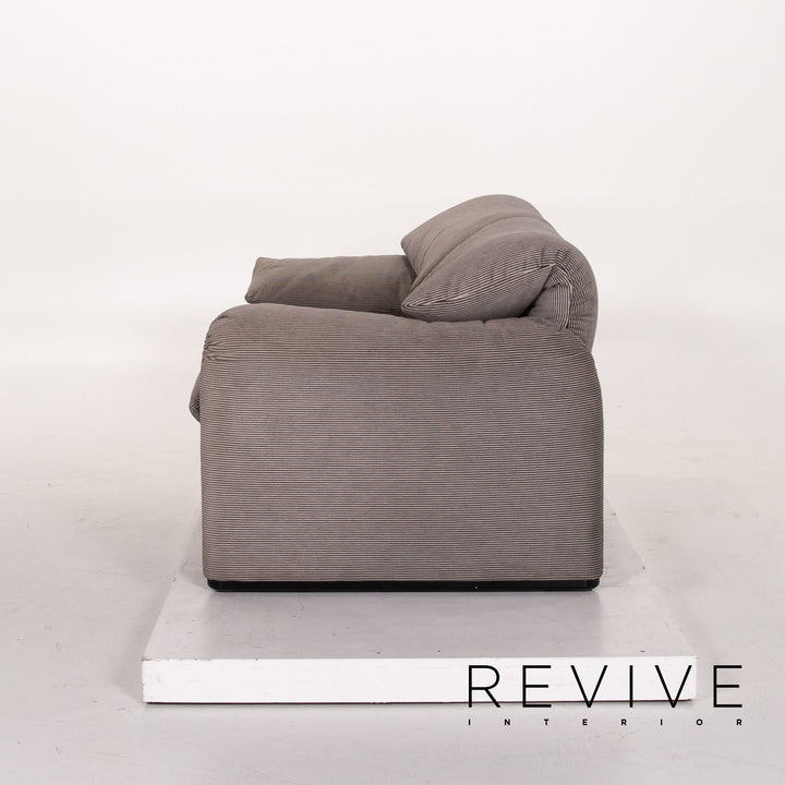 Cassina Maralunga Stoff Sofa Grau Zweisitzer Funktion Couch #13638