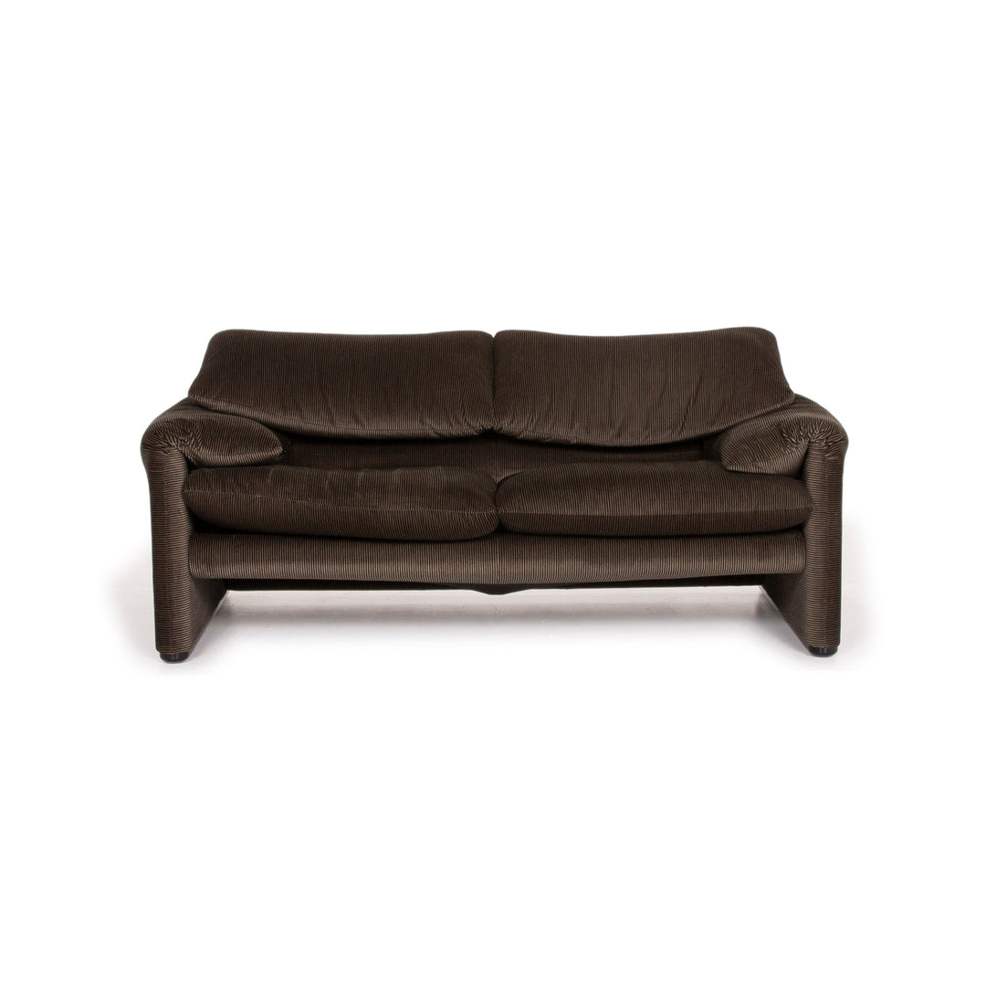 Cassina Maralunga Stoff Sofa Olivgrün Grün Zweisitzer Couch #15580