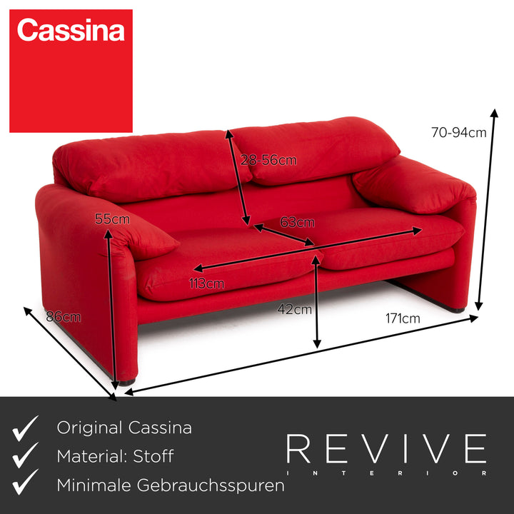 Cassina Maralunga Stoff Sofa Rot Zweisitzer Funktion