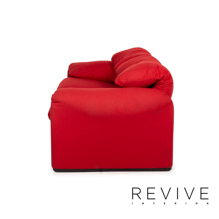 Cassina Maralunga Fabric Sofa Red Two Seater Function