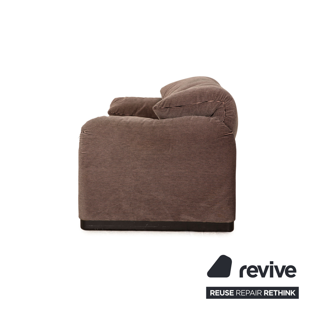 Cassina Maralunga Stoff Zweisitzer Braun Grau manuelle Funktion Sofa Couch