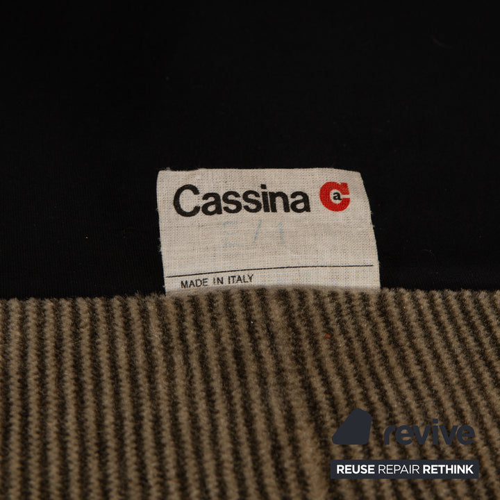 Canapé deux places en tissu Cassina Maralunga, marron et gris, fonction manuelle