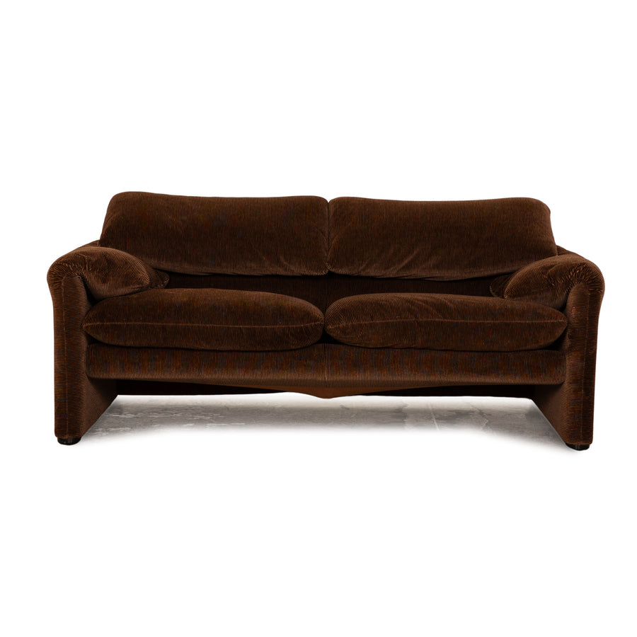 Cassina Maralunga Stoff Zweisitzer Braun Sofa Couch manuelle Funktion