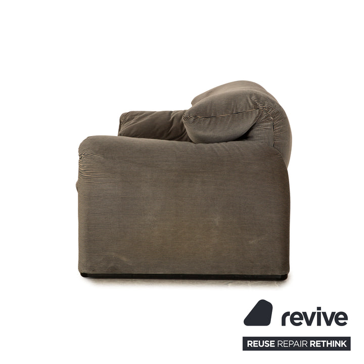 Canapé 2 places en tissu Cassina Maralunga, gris marron, fonction manuelle