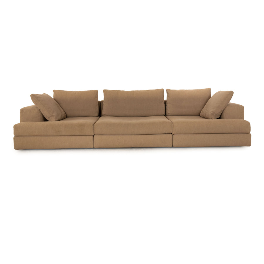 Cassina Meda Fabric Three Seater Beige Taupe Sofa Couch