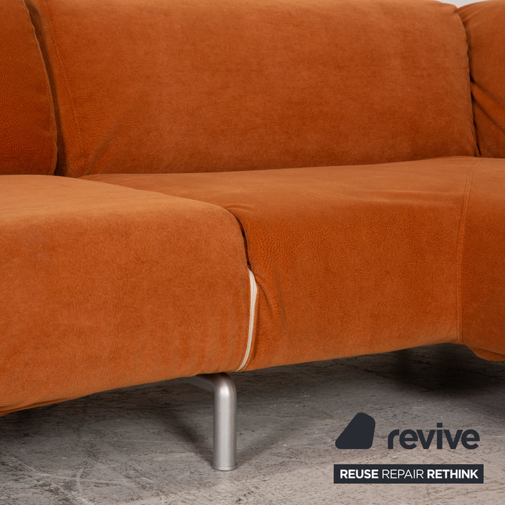 Cassina Met 250 canapé d'angle en tissu orange canapé nouvelle housse méridienne gauche