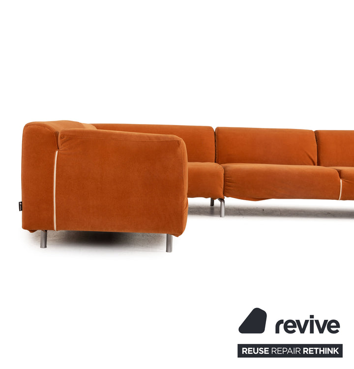 Cassina Met 250 canapé d'angle en tissu orange canapé nouvelle housse méridienne gauche
