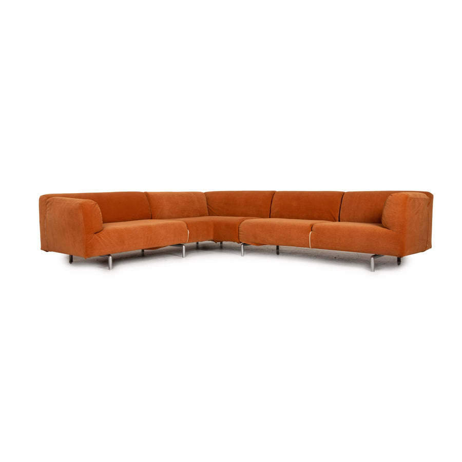 Cassina Met 250 Stoff Ecksofa Orange Sofa Couch Neubezug Recamiere links