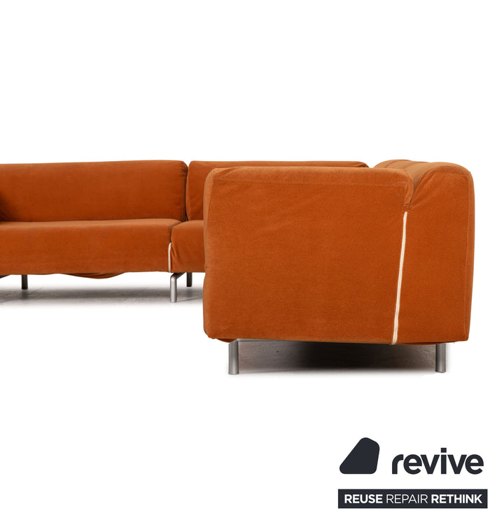 Cassina Met 250 canapé d'angle en tissu orange canapé nouvelle housse méridienne gauche