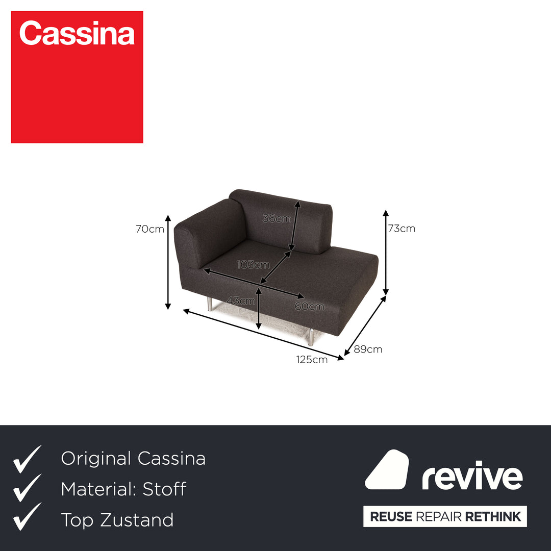Cassina Met 250 Chaise Longue en Tissu Gris