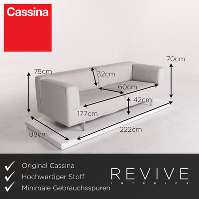 Cassina Met 250 Stoff Sofa Grau Dreisitzer Couch #12386