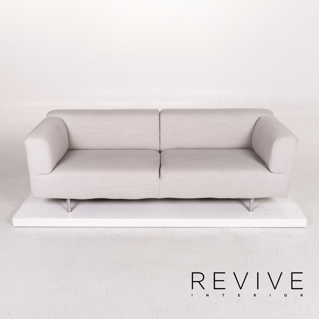 Cassina Met 250 Fabric Sofa Gray Three Seater Couch #12386