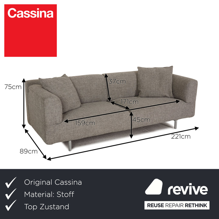 Canapé 3 places Cassina Met 250 en tissu gris