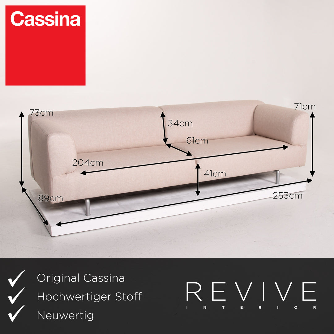 Cassina Met Stoff Sofa Creme Perlmutt Rosa Dreisitzer Couch #13843
