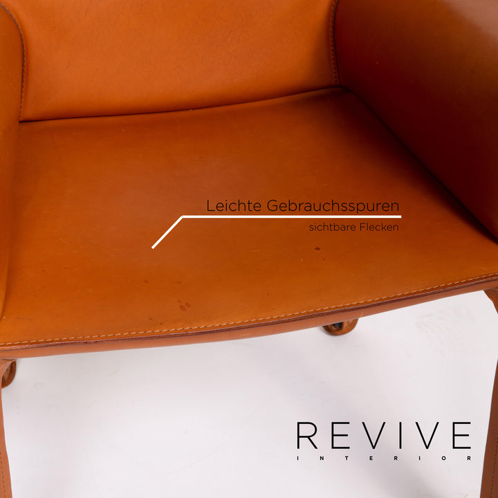 Cassina Model 413 Leather Chair Set Cognac #14215