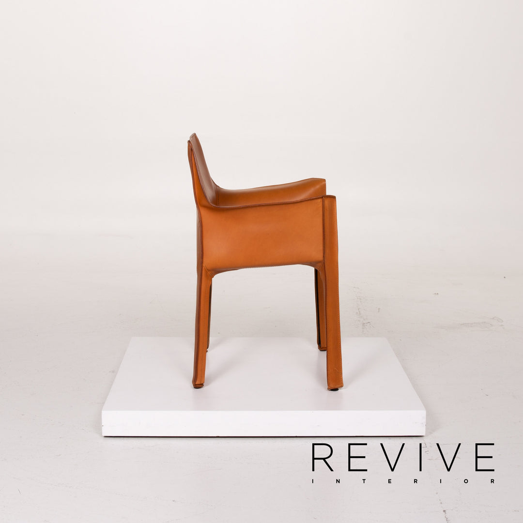 Cassina Model 413 Leather Chair Set Cognac #14215