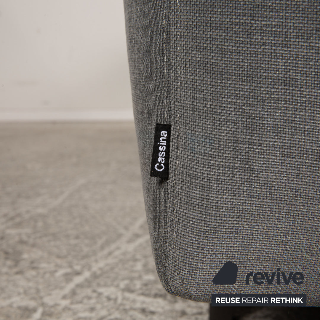 Cassina Scighera 204 Canapé trois places en tissu gris bleu