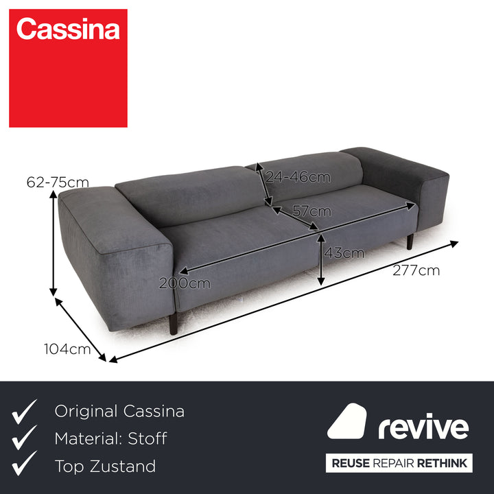 Cassina Scighera 204 Canapé trois places en tissu gris bleu